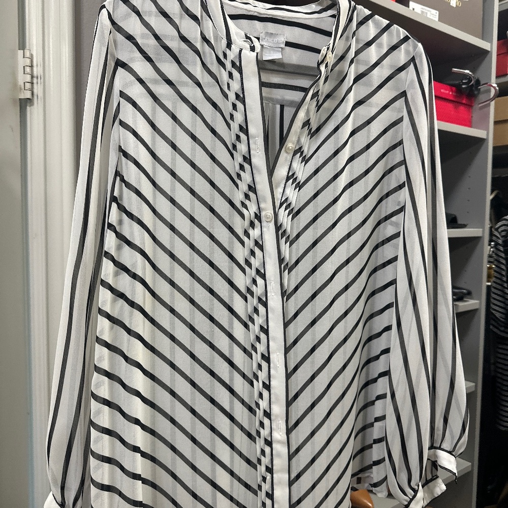 Black & White Striped Blouse